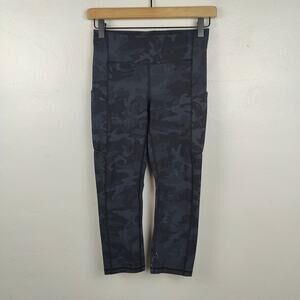 Lululemon Speed Up Crop Leggings Womens 4 21" Incognito Camo Multi Grey FLAWED‎